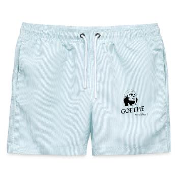 GOETHE WAR DICHTER - Männer Badeshorts - hellblau gestreift - Vorne - AI Model Male 178 light (178cm)