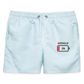 Geduld - 1% Design - Männer Badeshorts - hellblau gestreift - Vorne - AI Model Male 178 light (178cm)