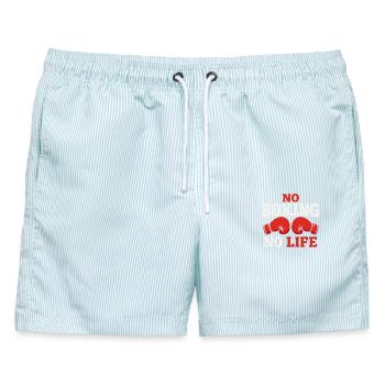 No Boxing No Life Boxing Gloves Boxing Gloves - Männer Badeshorts - hellblau gestreift - Vorne - AI Model Male 178 light (178cm)