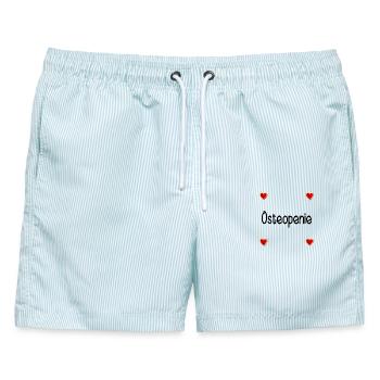 Osteopenie Knochenschwund - Männer Badeshorts - hellblau gestreift - Vorne - AI Model Male 178 light (178cm)