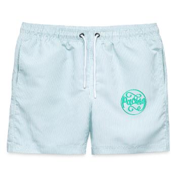 Pacing - Männer Badeshorts - hellblau gestreift - Vorne - AI Model Male 178 light (178cm)