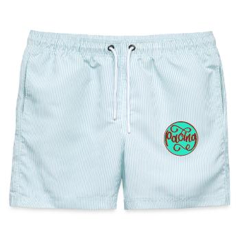 Pacing - Männer Badeshorts - hellblau gestreift - Vorne - AI Model Male 178 light (178cm)