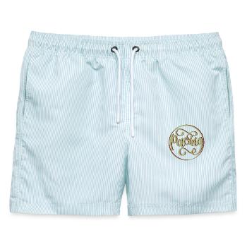 Pacing - Männer Badeshorts - hellblau gestreift - Vorne - AI Model Male 178 light (178cm)
