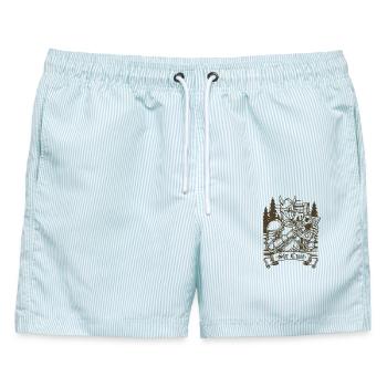Sir Cle Knight Funny Renaissance Faire Men LARP - Männer Badeshorts - hellblau gestreift - Vorne - AI Model Male 178 light (178cm)