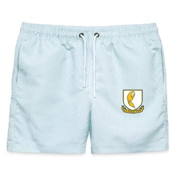 Die goldene Klaue für deine geizigen Freunde - Männer Badeshorts - hellblau gestreift - Vorne - AI Model Male 178 light (178cm)
