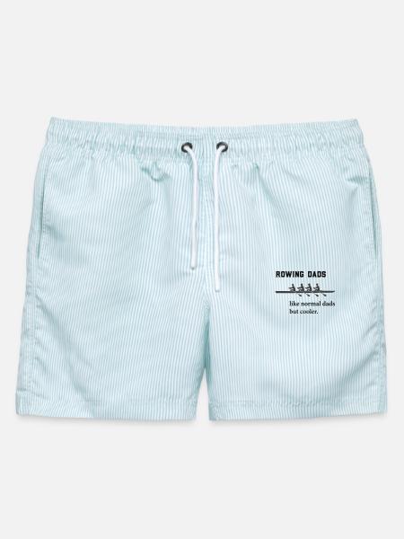 Rudern Sprüche: Rowing Dads - Männer Badeshorts - hellblau gestreift