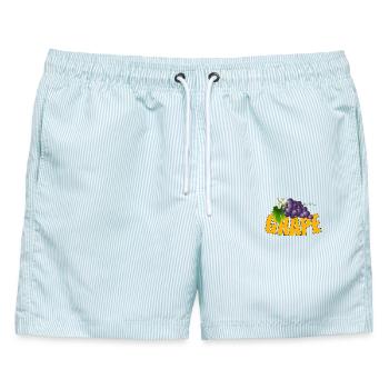 GRAPE - Männer Badeshorts - hellblau gestreift - Vorne - AI Model Male 178 light (178cm)