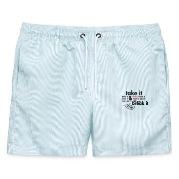 Take it & wear it.. - Männer Badeshorts - hellblau gestreift - Vorne - AI Model Male 178 light (178cm)