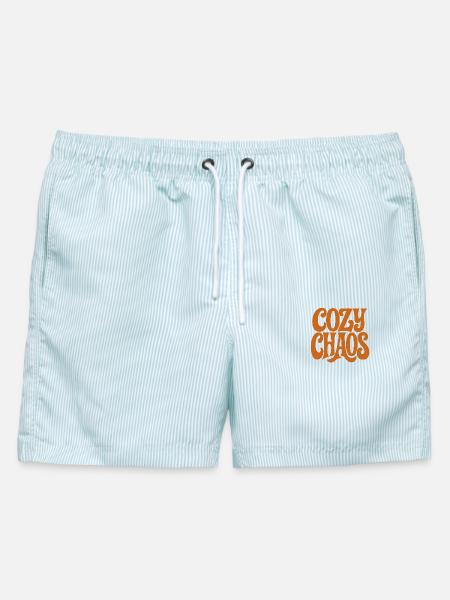 COZY_CHAOS - Männer Badeshorts - hellblau gestreift