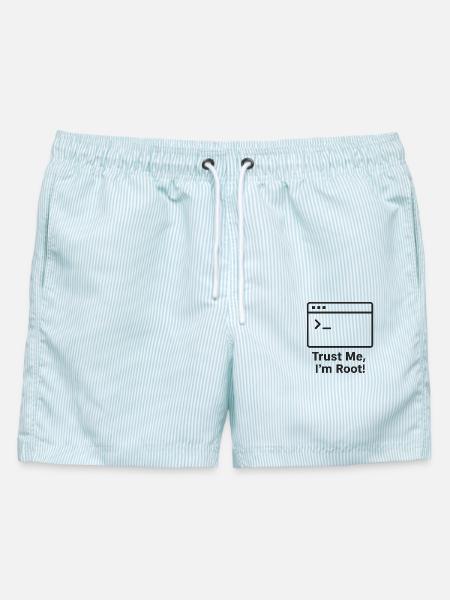 Trust Me I am Root - Männer Badeshorts - hellblau gestreift
