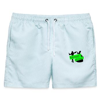 Menuet is not dead - Männer Badeshorts - hellblau gestreift - Vorne - AI Model Male 178 light (178cm)