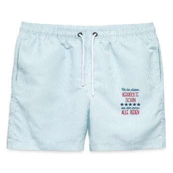Ich Bin Dieser Verrückte Sohn Geburtstag Söhne - Männer Badeshorts - hellblau gestreift - Vorne - AI Model Male 178 light (178cm)