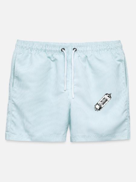 Röhre EL34 - Männer Badeshorts - hellblau gestreift
