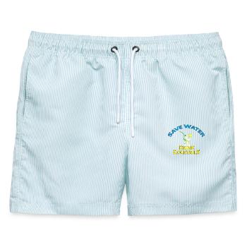 COCKTAILS - Männer Badeshorts - hellblau gestreift - Vorne - AI Model Male 178 light (178cm)