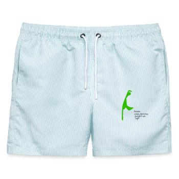 Sylt - Männer Badeshorts - hellblau gestreift - Vorne - AI Model Male 178 light (178cm)