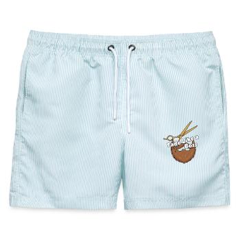 Fade Like a... Bart Scheren - Männer Badeshorts - hellblau gestreift - Vorne - AI Model Male 178 light (178cm)