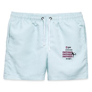 Footvolley Was Sonst Spiel Footvolleyerin Spieler - Männer Badeshorts - hellblau gestreift - Vorne - AI Model Male 178 light (178cm)