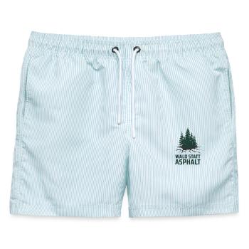 Wald Statt Asphalt Natur Pur Umweltbewusstsein - Männer Badeshorts - hellblau gestreift - Vorne - AI Model Male 178 light (178cm)