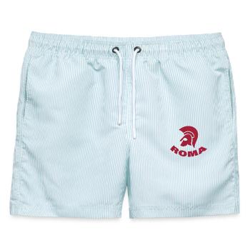 ROM - Männer Badeshorts - hellblau gestreift - Vorne - AI Model Male 178 light (178cm)