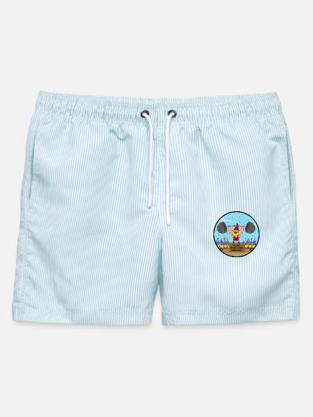 Champion-Gnome - Männer Badeshorts - hellblau gestreift
