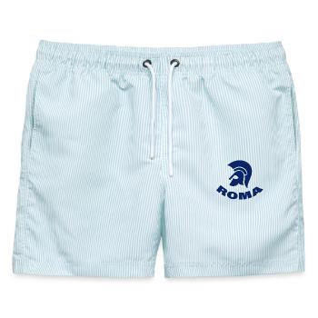 ROM - Männer Badeshorts - hellblau gestreift - Vorne - AI Model Male 178 light (178cm)