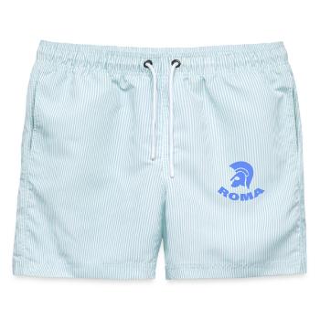 ROM - Männer Badeshorts - hellblau gestreift - Vorne - AI Model Male 178 light (178cm)