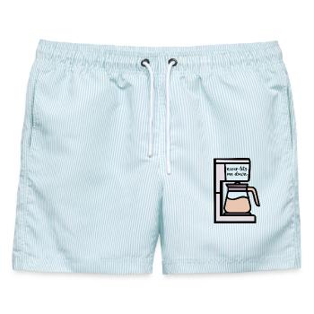 Zuverlässigkeit des Filterkaffees - Männer Badeshorts - hellblau gestreift - Vorne - AI Model Male 178 light (178cm)