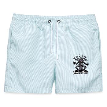 Branches of Doom – Dämonischer Baumgeist - Männer Badeshorts - hellblau gestreift - Vorne - AI Model Male 178 light (178cm)