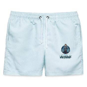 Elektrisch Voltaik - Männer Badeshorts - hellblau gestreift - Vorne - AI Model Male 178 light (178cm)