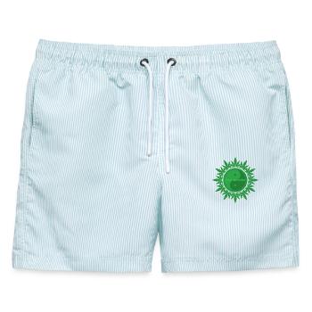 Keep Growing - Männer Badeshorts - hellblau gestreift - Vorne - AI Model Male 178 light (178cm)
