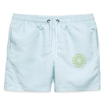 Mandala - Männer Badeshorts - hellblau gestreift - Vorne - AI Model Male 178 light (178cm)