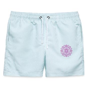 Mandala - Männer Badeshorts - hellblau gestreift - Vorne - AI Model Male 178 light (178cm)