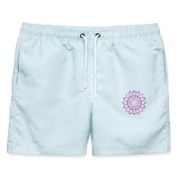 Mandala - Männer Badeshorts - hellblau gestreift - Vorne - AI Model Male 178 light (178cm)
