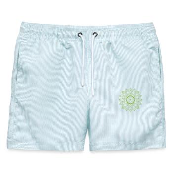 Mandala - Männer Badeshorts - hellblau gestreift - Vorne - AI Model Male 178 light (178cm)