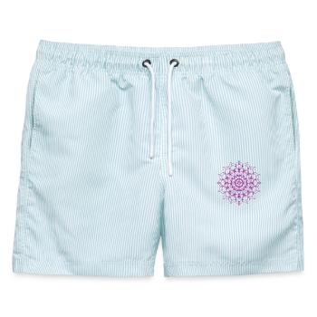 Mandala - Männer Badeshorts - hellblau gestreift - Vorne - AI Model Male 178 light (178cm)