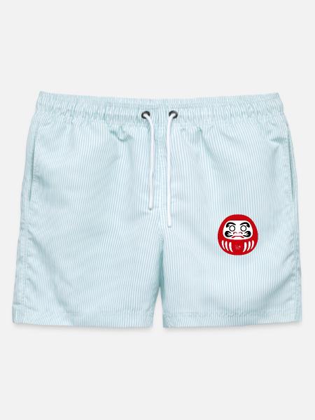 Daruma Focus - Männer Badeshorts - hellblau gestreift