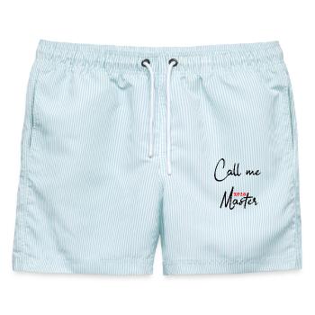 Master 2026 Abschluss Promotion Sponsion - Männer Badeshorts - hellblau gestreift - Vorne - AI Model Male 178 light (178cm)