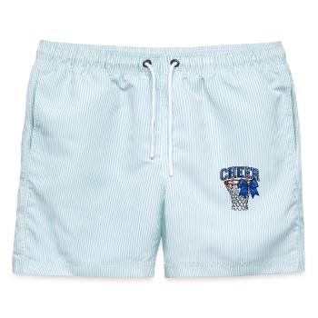 Cheer Hoop Blue Bow - Männer Badeshorts - hellblau gestreift - Vorne - AI Model Male 178 light (178cm)
