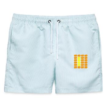 ELEFANT - Männer Badeshorts - hellblau gestreift - Vorne - AI Model Male 178 light (178cm)