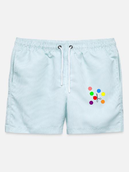 Konfetti zum Ausschneiden - Männer Badeshorts - hellblau gestreift