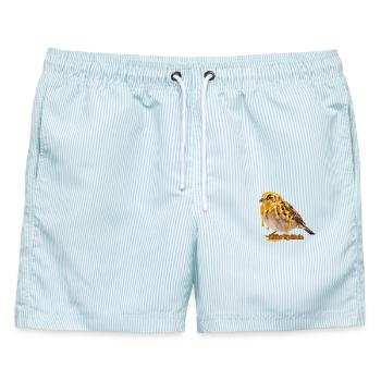  Käse Spätzle Spatz Lustiger Schwaben Spruch Für - Männer Badeshorts - hellblau gestreift - Vorne - AI Model Male 178 light (178cm)