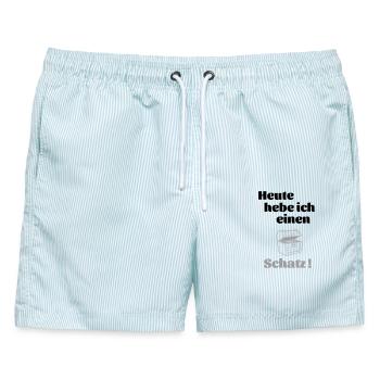 Schatz - Männer Badeshorts - hellblau gestreift - Vorne - AI Model Male 178 light (178cm)