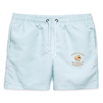 THANK YOU - Männer Badeshorts - hellblau gestreift - Vorne - AI Model Male 178 light (178cm)
