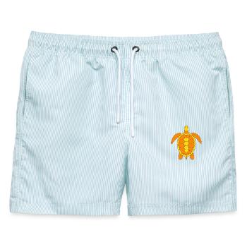 TURTLE - Männer Badeshorts - hellblau gestreift - Vorne - AI Model Male 178 light (178cm)