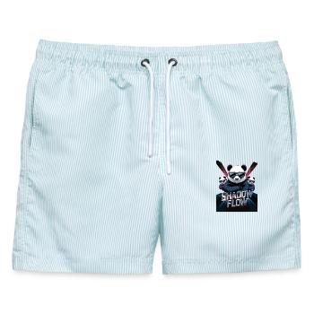  Shadow Flow Panda Crew Mit Coolen Sonnenbrillen - Männer Badeshorts - hellblau gestreift - Vorne - AI Model Male 178 light (178cm)