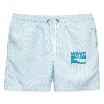 WAVE BREAKER - Männer Badeshorts - hellblau gestreift - Vorne - AI Model Male 178 light (178cm)