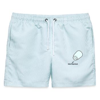kleiner Vorgeschmack - Männer Badeshorts - hellblau gestreift - Vorne - AI Model Male 178 light (178cm)