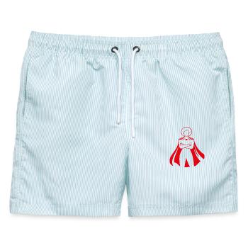 Social Worker Quote Hero Social Work - Männer Badeshorts - hellblau gestreift - Vorne - AI Model Male 178 light (178cm)