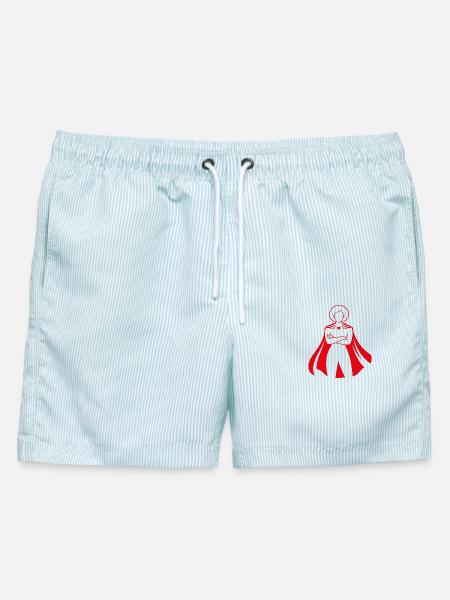 Social Worker Quote Hero Social Work - Männer Badeshorts - hellblau gestreift