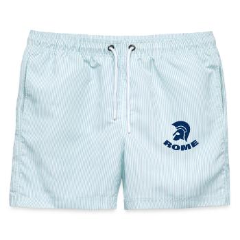 ROME - Männer Badeshorts - hellblau gestreift - Vorne - AI Model Male 178 light (178cm)